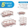 thumbnail image 2 of Shower Caddy 5 Pack,Adhesive Shower Organizer for Bathroom Storage&Home Decor&Kitchen,No Drilling,Large Capacity,Rustproof Stainless Steel Bathroom Organizer,Shower Shelves for Inside Shower, 2 of 7