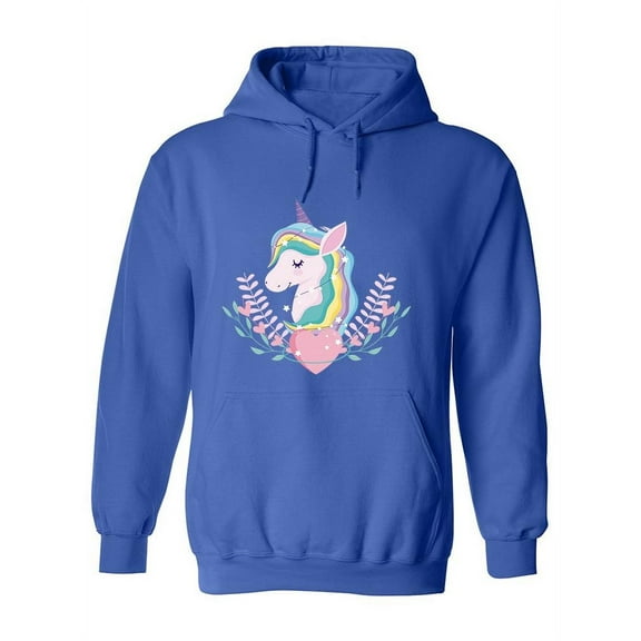 Unicorn Head Love Heart  Hoodie Women -Image by Shutterstock, Female Small