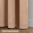 thumbnail image 5 of Blush Beige Velvet Curtains Thermal Insulated Blackout Curtain Drapes for Bedroom Living Room Darkening 96 Inches Long Curtains Panels Rod Pocket Set of 2, 5 of 5