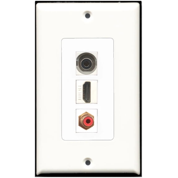 Ultra Spec Cables 1 Port HDMI 1 Port RCA Red 1 Port 3.5mm Wall Plate F/F DecorZ
