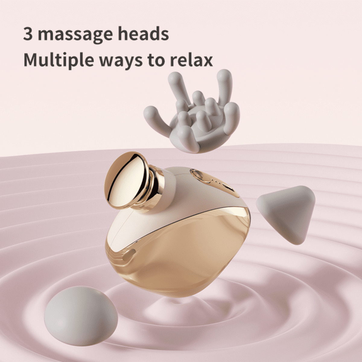 Harmo touch mini Massge Gun with 3 Massage Heads; Percussion Deep Tissues Muscle Massager; Portable Handheld Massager for Home, Gym, Office, Outdoors; Golden