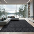 thumbnail image 2 of ODIKA 6'x9' Dark Gray Diamond Geometric Washable Area Rug Interlocking Motifs With Repeating Chain And Modern Abstract Non-Slip, Chair-Friendly, for Dining Room, Under Table, Office Décor, 2 of 7