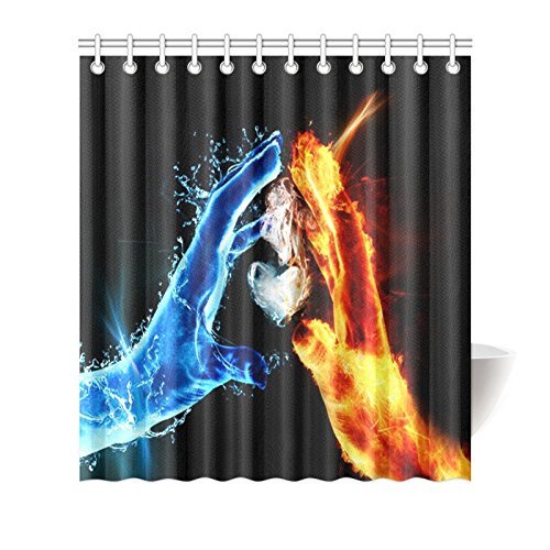 ABPHQTO Fantasy Fire Fist Fight Water Fist Cortina de ducha Cortina de ducha impermeable 160x180 cm