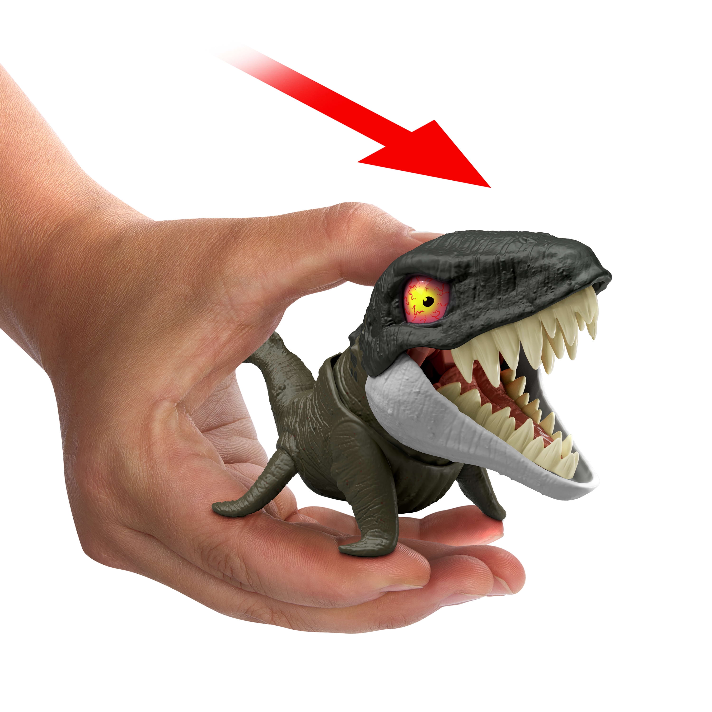 Jurassic World Mighty Little Biters Dinosaur Toy with Bite Action, Eye Change, Collectible Figure