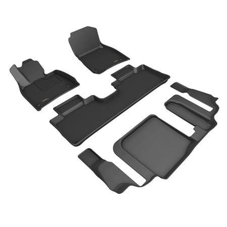 3D MAXpider Custom Fit Kagu Floor Mat (Black) Compatible with Mercedes-Benz Eqs Suv 7-Seat 2023-2025 - Full Set
