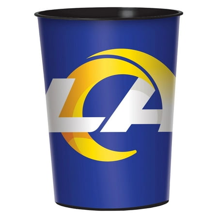 Los Angeles Rams Football Fan Plastic Reusable Drink Cup, 16 OZ, Blue Yellow