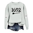 thumbnail image 5 of Halloween Sweatshirt for Women Hoodless Sweatshirt for Comfort and Casual Fall Winter Style Wardrobe for Stylish Daily Wear Light Gray L, 5 of 5
