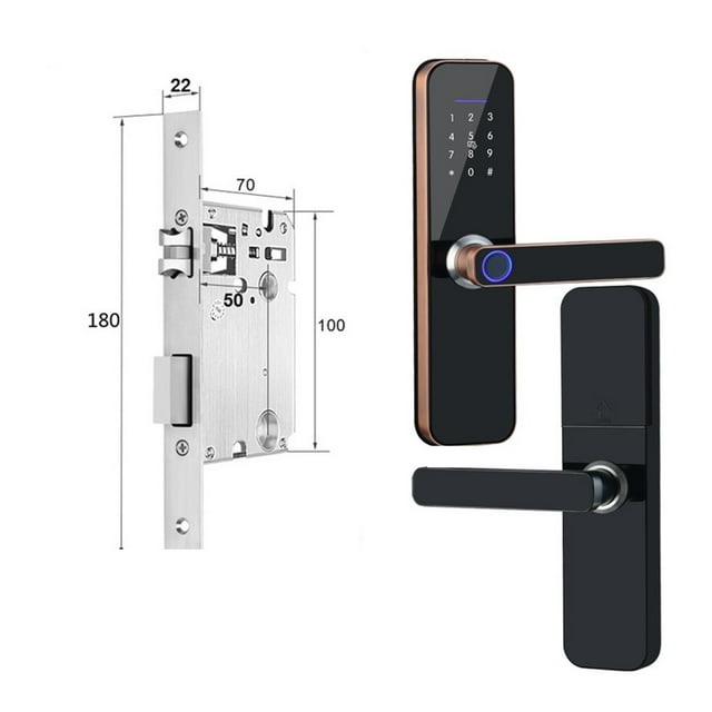 Door Lock, Tuya Electronic Smart Door Lock With Biometric Fingerprint / Smart Card / Password / Key Unlock/ USB Emergency Charge ,Easy to Install