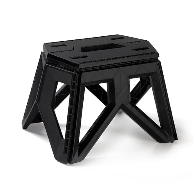 Taburete Plegable para Exteriores Silla Alta Carga para El Al Aire Libre (negro)