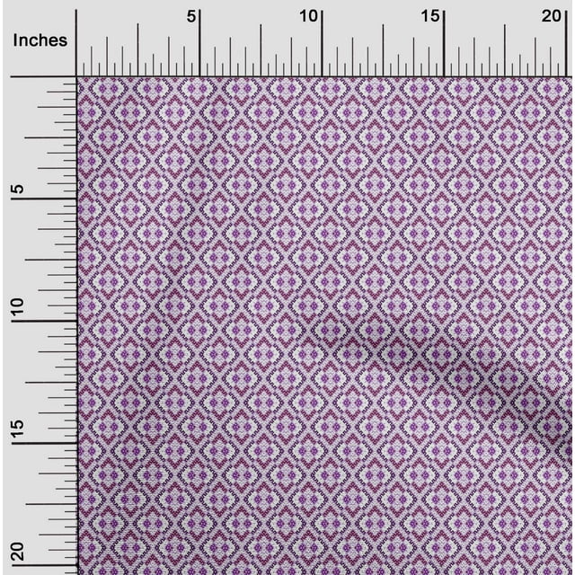 oneOone Georgette Viscose Fabric Check Flame Stitch Print Fabric By Yard 42 Inch Wide