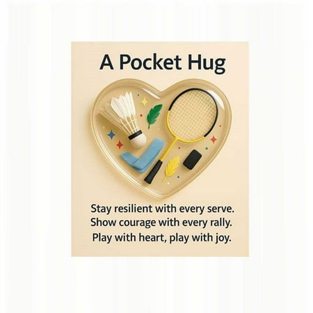 Sport Themed Pocket Hug Gifts 3D Effect Badminton Ice Hockey Baseball Football Heart Pocket with Greeting Card Long Distance Relationship Gifts for Him Her Boyfriend Girlfriend