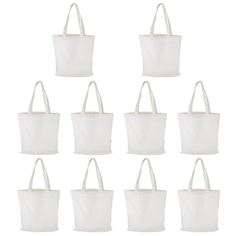HOMEMAXS 10Pcs Sublimation Tote Bags Canvas Shopping Bags Blank Tote Bags  Grocery Pouch