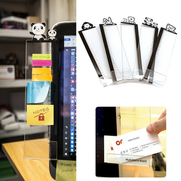 Set of 2 Animal Acrylic Computer Monitor Memo Board for Sticky Notes