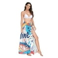 thumbnail image 2 of FORMRS Womens Beach Sarong Semi-Sheer Bikini Wrap Skirt Swimsuit Cover-ups, Yellow Sardines Pattern, 2 of 7