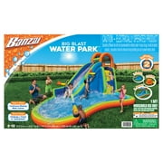 Banzai Big Blast Water Park, Length: 14 ft 5 in, Width: 10 ft 7 in, Height: 7 ft 11 in, Inflatable Outdoor Backyard Water Slide Splash Toy
