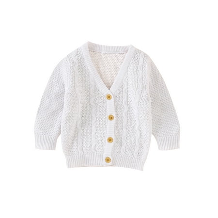 

Musuos Baby Girls Cardigan Sweater Long Sleeve Button Down Knitted Outwear Tops
