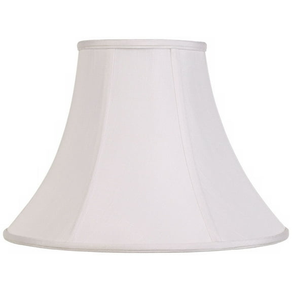Imperial Shade White Medium Bell Lamp Shade 7" Top x 16" Bottom x 12" Slant x 11.5" High (Spider) Replacement with Harp and Finial