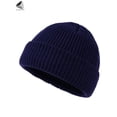 thumbnail image 3 of PULLIMORE Winter Trawler Beanie Watch Hat Knit Short Fisherman Roll-up Edge Skullcap for Men Women (Navy Blue), 3 of 9