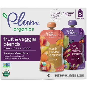 Plum s Stage 2  Baby Food Pouches: Variety Pack - 4 oz, 8 Pack