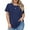 31-Navy, variant on Tunic Tops for Women Summer Short Sleeve Oversized Blouse Casual Loose Fit Round Neck Plus Size White Tee Shirts Size 2XL