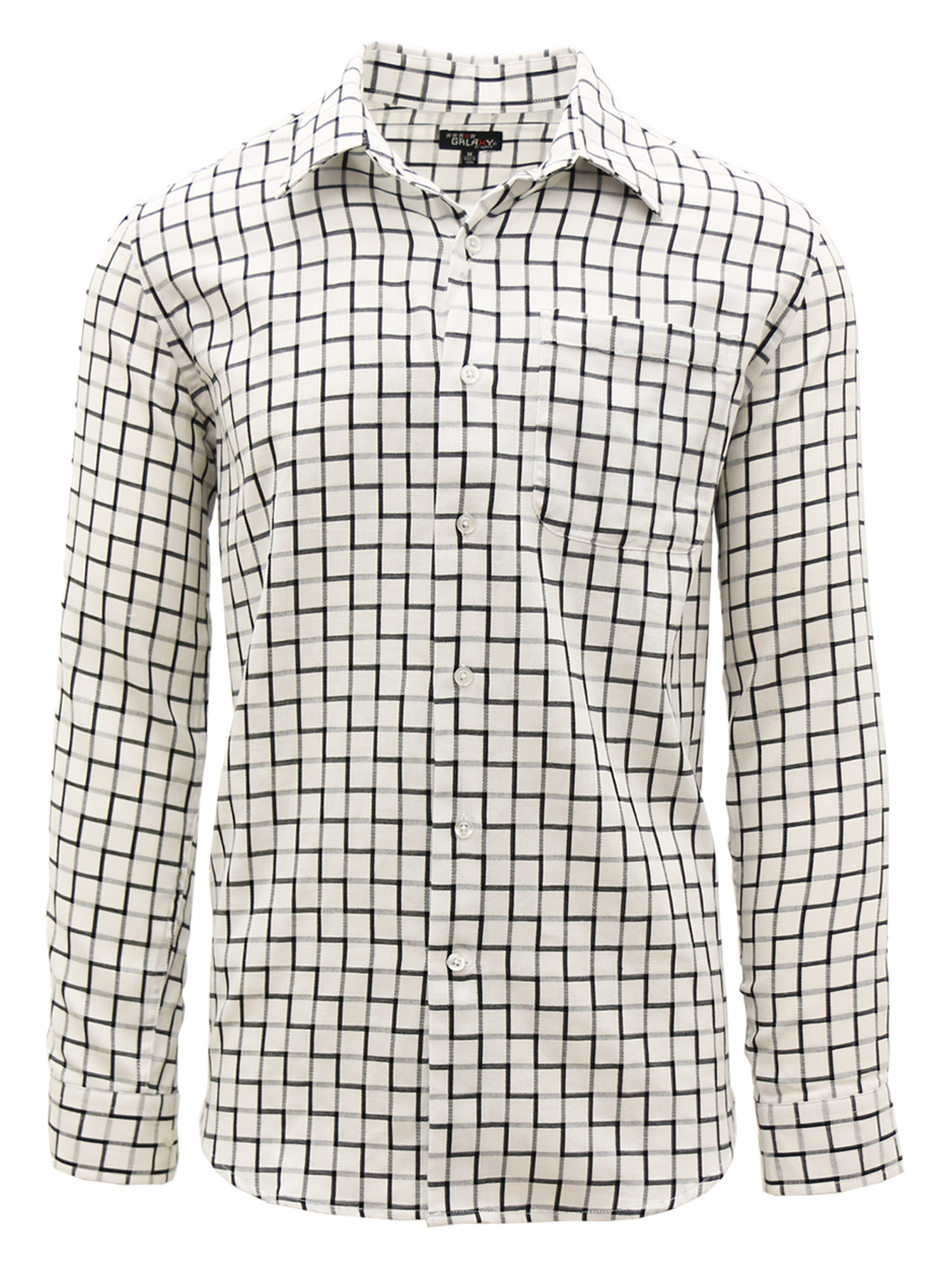 Men's Long Sleeve Printed Dress Shirts With Chest Pocket