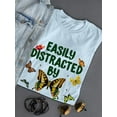 thumbnail image 3 of Easily Distracted By Butterflies T-Shirt Women -Smartprints Designs, Female x-Large, 3 of 4
