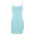 thumbnail image 4 of Women Sexy Bodycon Mini Dress Spaghetti Strap Low Cut Shorts Dress Summer Sleeveless Backless Fitted Tight Cami Dresses, 4 of 7