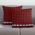 thumbnail image 3 of Xmas Throw Pillow Covers Red and Black Buffalo Plaid with Forest Bear Footprints Soft Decorative Throw Pillowcase Indoor/Outdoor Pillow Cover Cushion Case for Couch Sofa Bedroom Car (16in x 16in), 3 of 6