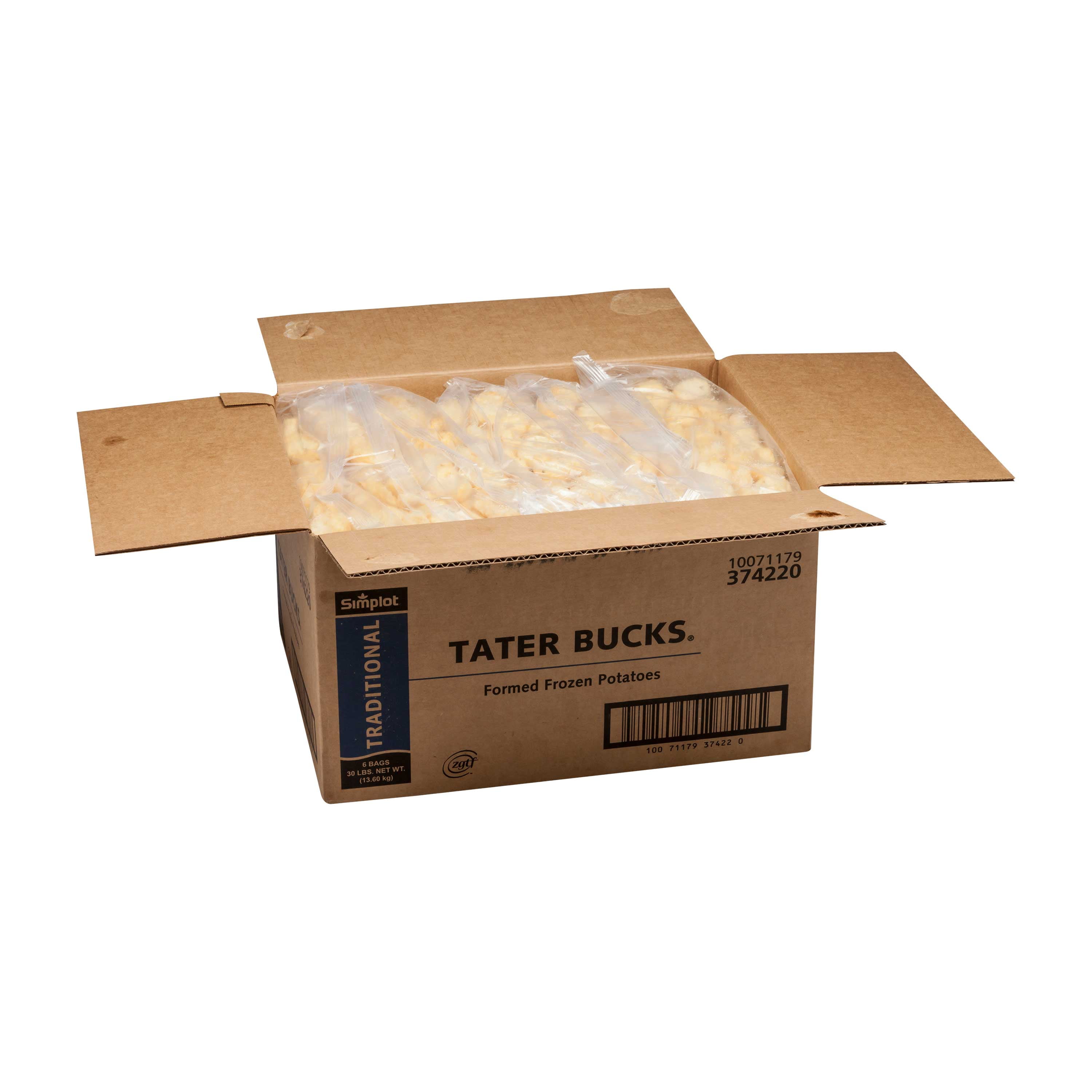Simplot Tater Bucks, 5 Pound - 6 per case.