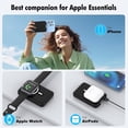 thumbnail image 3 of Entronix Magnetic Power Bank, 10000 mAh Portable Charger Compatible with Wireless and USB-C Wired Charging, Black, 3 of 7