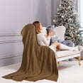 thumbnail image 2 of PiccoCasa Cotton Knitt Throw Blanket Decorative Cable Knitted Blanket for Couch, Chair, Coffee 50" x 60", 2 of 8