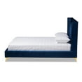 thumbnail image 3 of Bowery Hill Tufted Modern Velvet Platform Queen Bed in Navy Blue, 3 of 8