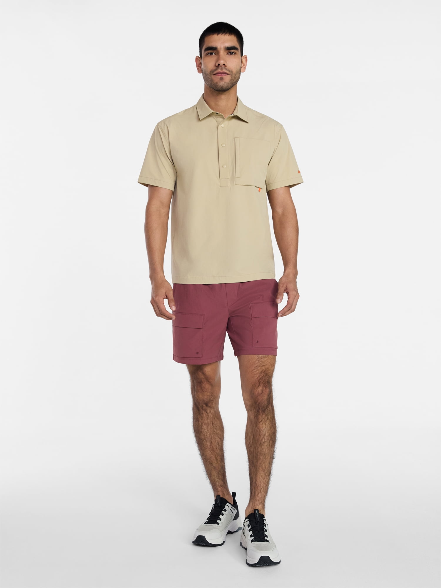 Ozark Trail Men's Popover Shirt with Short Sleeves, Sizes S-3XL