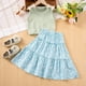 thumbnail image 2 of Odeerbi 2-8 Años Niñas Conjunto de Verano Camisetas de Tirantes Con Lazo Y Falda Con Vuelos Florales Conjunto de Dos Piezas Media Falda, 2 of 8