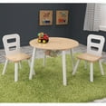 thumbnail image 3 of KidKraft Wooden Kids Round Storage Table & 2 Chair Set, Natural & White, 3 of 10