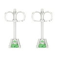 thumbnail image 4 of 0.5 Ct Round Cut Studs Green Crystal 14K White Solid Gold Everyday Dainty Earrings Push Back, 4 of 7