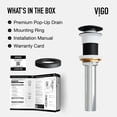 thumbnail image 5 of VIGO Vessel Bathroom Sink Pop-Up Drain and Mounting Ring in Matte Black, 5 of 13