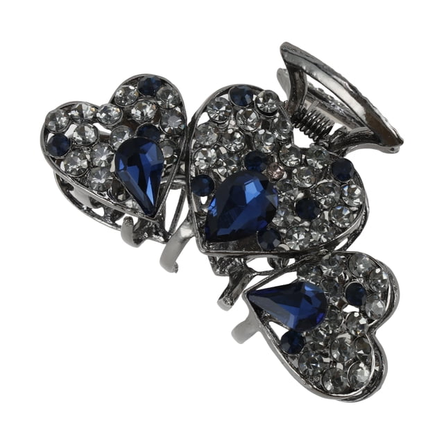Ganga Única 1 Pc Clip de Garra Corazón Negro Azul