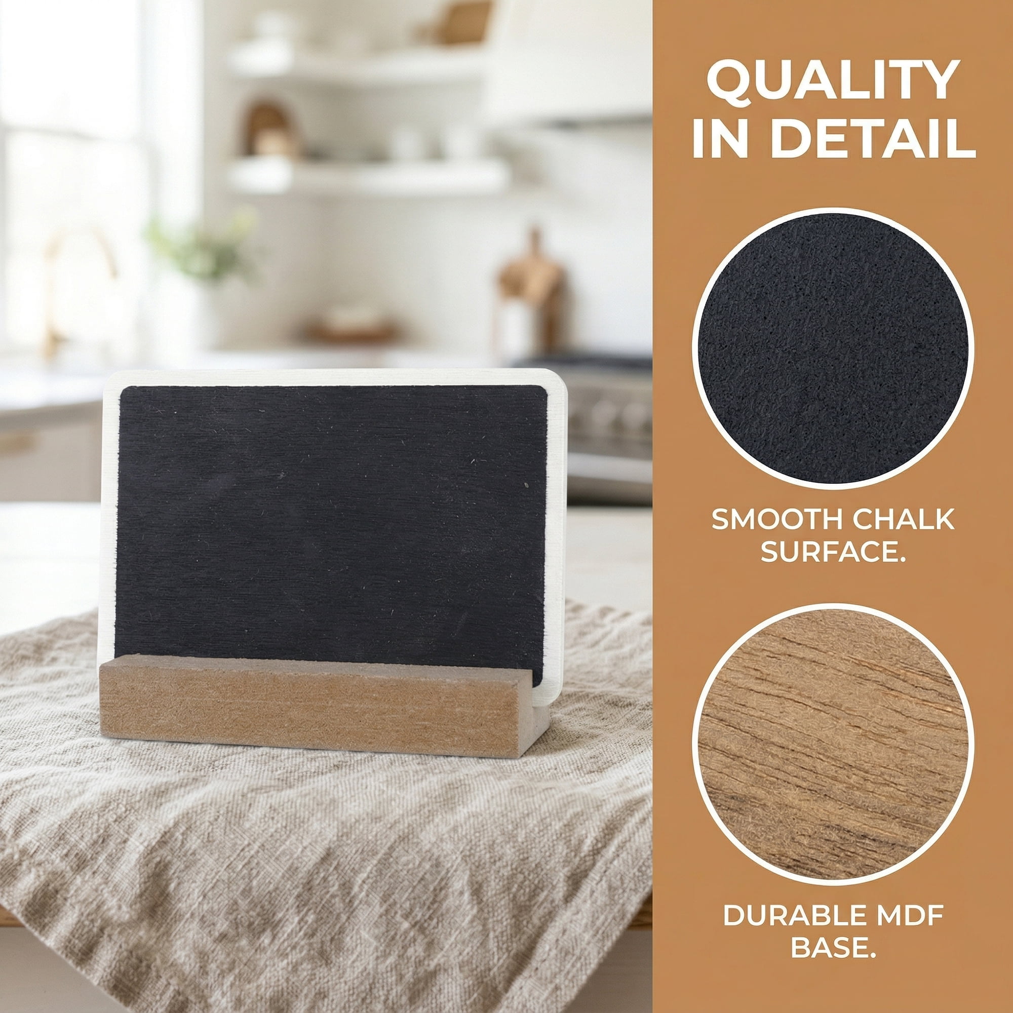 Unique Bargains 20Pcs Mini Chalkboard Signs with Support Base 12Pcs Square 3.1" x 1.0" x 2.3"