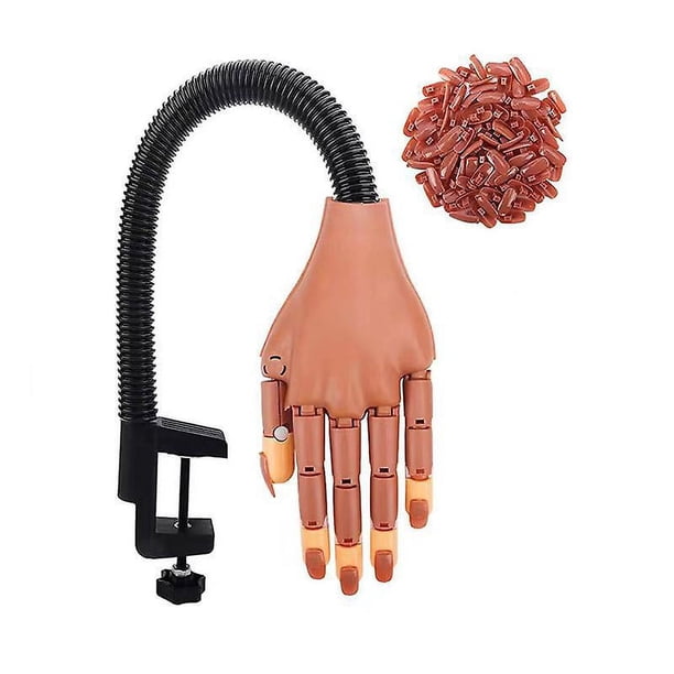 Mano De Práctica De Entrenamiento De Uñas Con Uñas - Suministro De Manicura Para Exhibición De Uñas - Manos Falsas Falsas Móviles Flexibles Para Manicura De Uñas-La Mejor Impresión De Bricol