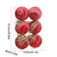thumbnail image 3 of Juego de Bolas Navideñas Antiguas | Adorno Navideño Colgante para Árbol de Navidad | 6 Bolas Rojas de Pvc | Tamaño: 8 Cm | Acabados: Brillante, Mate y con Purpurina | Paquete de Regalo Navideño, 3 of 6