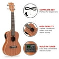 thumbnail image 4 of Best Choice Products 23in Acoustic Electric Concert Sapele Ukulele Starter Kit w/ Gig Bag, Built-in Tuner, Strap, Picks, 4 of 7