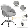 thumbnail image 5 of OWNEN Cute Velvet Desk Chair for Home Office, Makeup Vanity Chair with Armrests for Bedroom Modern Swivel Rolling Chair for Women Light Gray,Velvet, 5 of 10