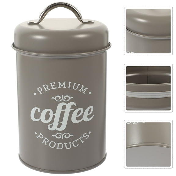 CHICHUMID Metal Storage Canister Grey Sealed Kitchen Coffee Canister for Convenient Desktop Storage