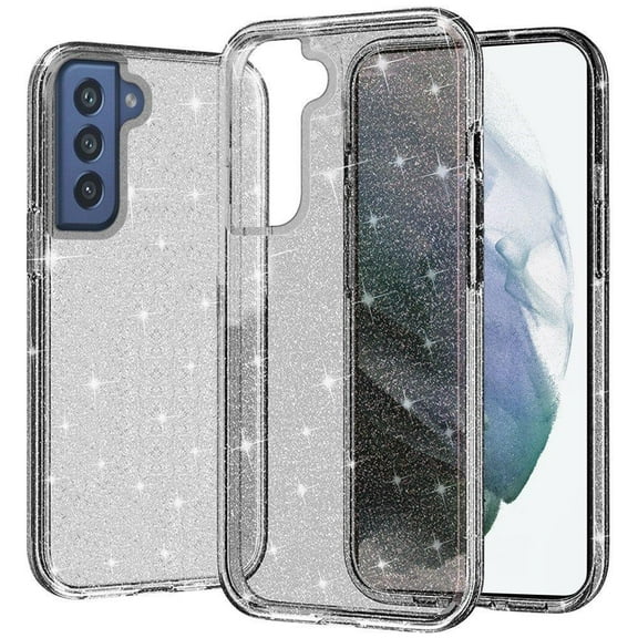 For Samsung Galaxy S22 Plus Glitter Ultra Thick 3mm Transparent Hybrid Case Cover - Smoke