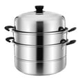 thumbnail image 3 of Olla de con tapa Pot de ante de 3 niveles de fondo para cocinar 30 cm, 3 of 8