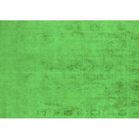 Ahgly Company Indoor Rectangle Oriental Green Industrial Area Rugs, 2' x 3'