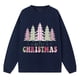 thumbnail image 2 of Gibobby Sudadera ligera Mujer Suéter informal a cuadros con estampado de árbol de Navidad para mujer con colores lindo y elegante perfecto para Navidad (Azul, M), 2 of 4