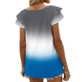 thumbnail image 5 of Camisas de Cuello de Tripulación de Manga Corta para las Mujeres Plisado Mangas de Ruffle, Cuello Redondo Casual Primavera Y Blusa de Verano, 5 of 5