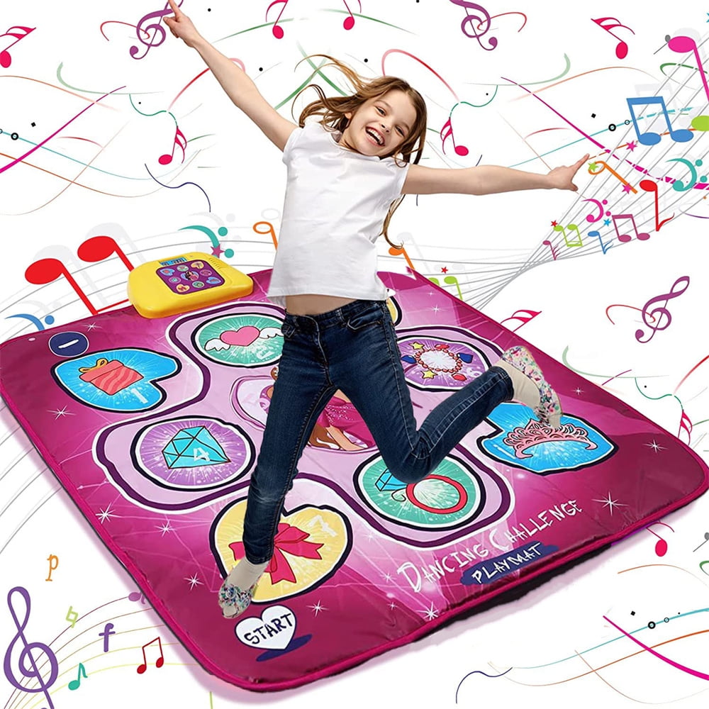 Dance Mat, Electronic Musical Play Mats Pink Dance Pad with LED Lights